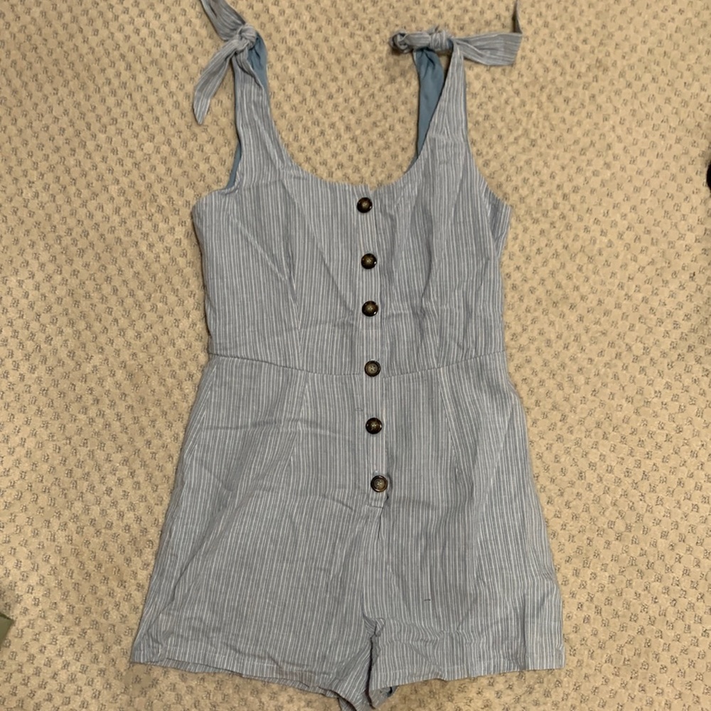 Blue Stripe Romper
